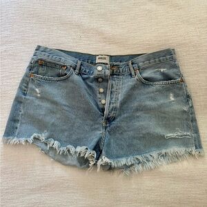 Agolde Parker button-front cutoff short in color “Swapmeet”. NWOT